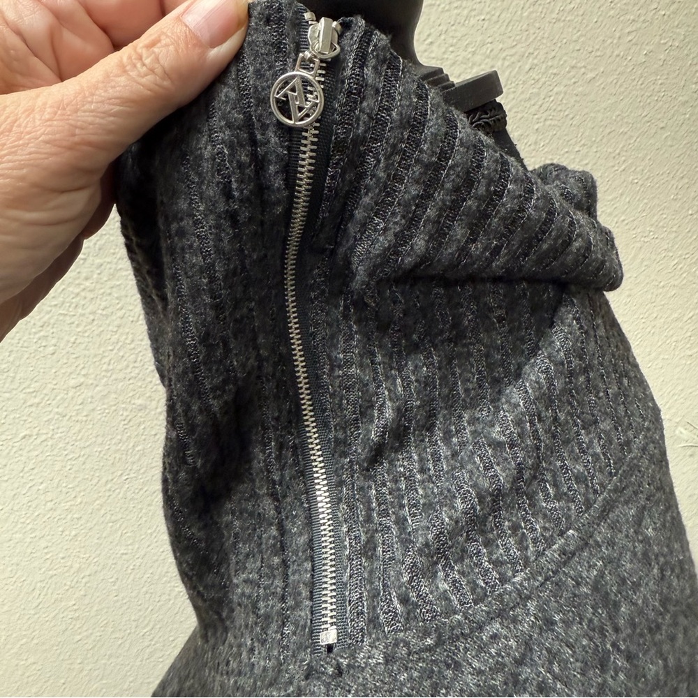 Adrienne Vittadini Gray Cowl Neck Sweater XL Cozy Knit Ribbed Sleeve Pullover - Picture 3 of 9